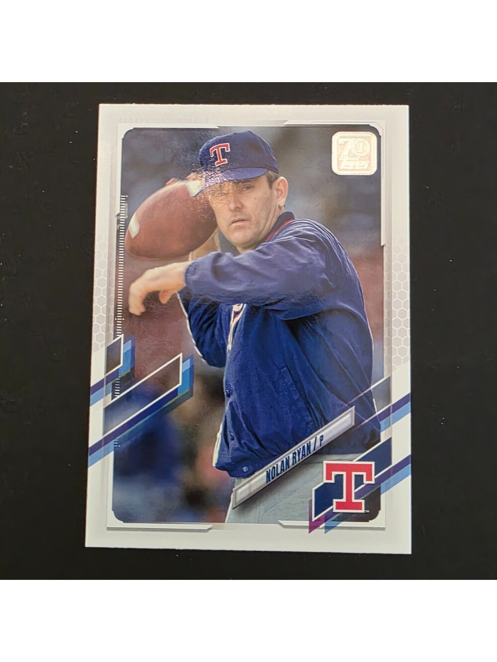 2021 Topps Legend SP Image Variation Nolan Ryan #567 Football Toss Throwback